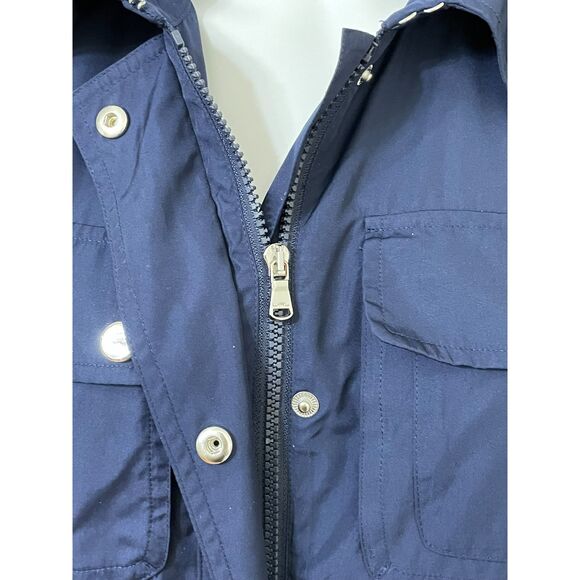 Lauren Ralph Lauren M Blue Jacket Poly Zip-Up Safari Military Utility Workwear - Picture 4 of 13